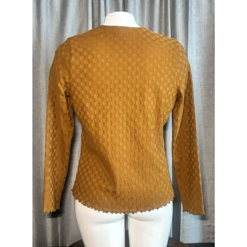 Madewell NWT V-Neck Brown Checkerboard Jacquard Cardigan Size small